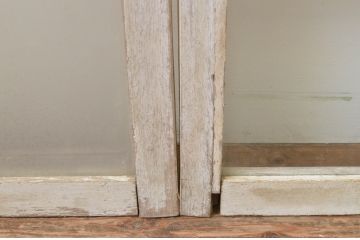 アンティーク建具　ペイント仕上げ限定　インテリアに合わせやすいシンプルなペンキガラス窓2枚セット(引き戸、ガラス戸)(R-067788)