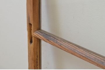 アンティーク建具　杉材　インテリアに合わせやすいシンプルなガラス窓2枚セット(引き戸、ガラス戸)(R-067789)