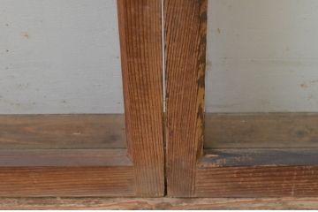 アンティーク建具　杉材　インテリアに合わせやすいシンプルなガラス窓2枚セット(引き戸、ガラス戸)(R-067789)