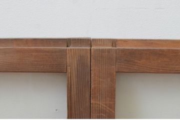 アンティーク建具　杉材　インテリアに合わせやすいシンプルなガラス窓2枚セット(引き戸、ガラス戸)(R-067789)