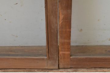 アンティーク建具　杉材　インテリアに合わせやすいシンプルなガラス窓2枚セット(引き戸、ガラス戸)(R-067789)