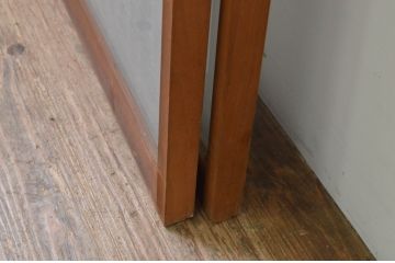 アンティーク建具　片面ガラス　鶴と亀の彫刻が目を惹く!上質な和の空間づくりにおすすめな書院戸2枚セット(窓、引き戸、ガラス戸)(R-067791)