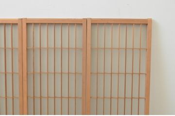 アンティーク建具　片面ガラス　和の雰囲気漂う組子入り書院戸4枚セット(引き戸、ガラス戸、窓)(R-067792)