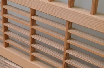 アンティーク建具　片面ガラス　和の雰囲気漂う組子入り書院戸4枚セット(引き戸、ガラス戸、窓)(R-067792)