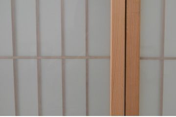 アンティーク建具　片面ガラス　和の雰囲気漂う組子入り書院戸4枚セット(引き戸、ガラス戸、窓)(R-067792)