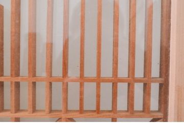 アンティーク建具　両面ガラス　松竹・鶴の彫刻の入った書院戸4枚セット(引き戸、ガラス戸、窓)(R-067796)