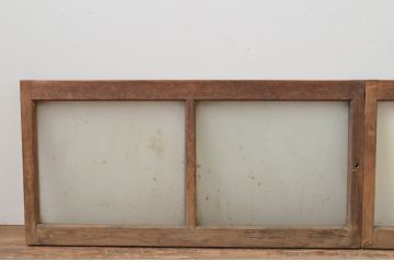 アンティーク建具　レトロな雰囲気漂う小さなガラス窓2枚セット(引き戸、ガラス戸)(R-067797)