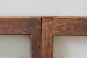 アンティーク建具　レトロな雰囲気漂う小さなガラス窓2枚セット(引き戸、ガラス戸)(R-067797)