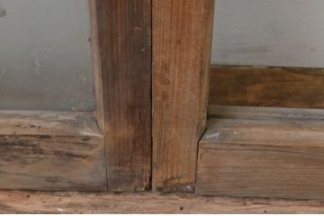 アンティーク建具　レトロな雰囲気漂う小さなガラス窓2枚セット(引き戸、ガラス戸)(R-067797)