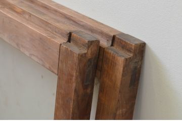 アンティーク建具　レトロな雰囲気漂う小さなガラス窓2枚セット(引き戸、ガラス戸)(R-067797)