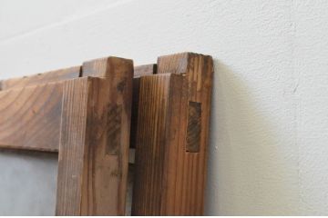 アンティーク建具　経年を感じさせる木味が魅力のガラス窓2枚セット(引き戸、ガラス戸)(R-067798)