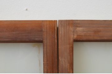 アンティーク建具　レトロな空間作りにおすすめなガラス窓2枚セット(引き戸、ガラス戸)(R-067801)