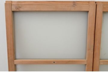 アンティーク建具　レトロな空間作りにおすすめなガラス窓2枚セット(引き戸、ガラス戸)(R-067801)