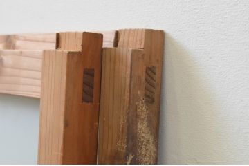 アンティーク建具　レトロな空間作りにおすすめなガラス窓2枚セット(引き戸、ガラス戸)(R-067801)