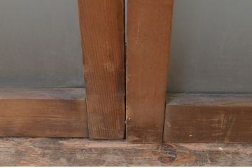 アンティーク建具　インテリアに合わせやすいシンプルなガラス窓2枚セット(引き戸、ガラス戸)(R-067802)