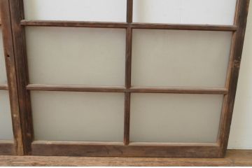 アンティーク建具　インテリアに合わせやすいシンプルなガラス窓2枚セット(引き戸、ガラス戸)(R-067804)