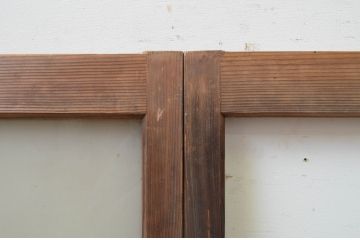 アンティーク建具　インテリアに合わせやすいシンプルなガラス窓2枚セット(引き戸、ガラス戸)(R-067804)