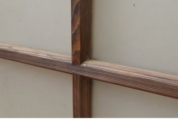 アンティーク建具　インテリアに合わせやすいシンプルなガラス窓2枚セット(引き戸、ガラス戸)(R-067804)