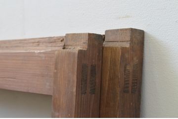 アンティーク建具　インテリアに合わせやすいシンプルなガラス窓2枚セット(引き戸、ガラス戸)(R-067804)