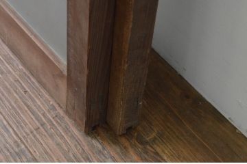 アンティーク建具　インテリアに合わせやすいシンプルなガラス窓2枚セット(引き戸、ガラス戸)(R-067804)