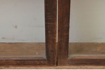 アンティーク建具　インテリアに合わせやすいシンプルなガラス窓2枚セット(引き戸、ガラス戸)(R-067805)