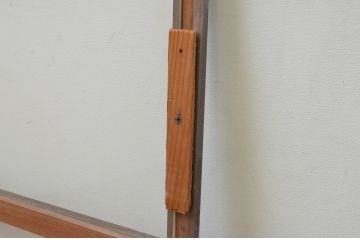 アンティーク建具　インテリアに合わせやすいシンプルなガラス窓2枚セット(引き戸、ガラス戸)(R-067805)