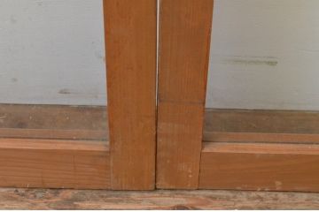 アンティーク建具　シンプルなデザインで合わせやすいガラス窓2枚セット(ガラス戸、引き戸)(R-067806)