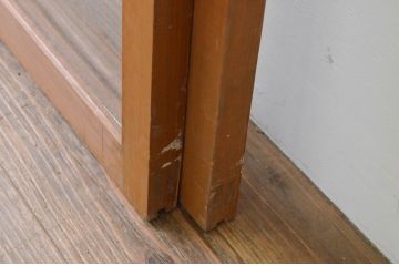 アンティーク建具　シンプルなデザインで合わせやすいガラス窓2枚セット(ガラス戸、引き戸)(R-067806)