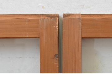 アンティーク建具　レトロな空間づくりにおすすめの大判ガラス窓2枚セット(ガラス戸、引き戸)(R-067807)