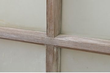 アンティーク建具　ペイント仕上げ限定　大正ロマンの雰囲気漂うガラス窓2枚セット(ガラス戸、引き戸)(R-067808)