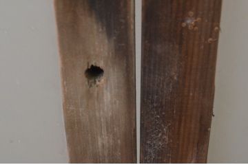 アンティーク建具　ペイント仕上げ限定　大正ロマンの雰囲気漂うガラス窓2枚セット(ガラス戸、引き戸)(R-067808)