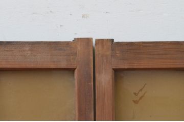 アンティーク建具　大正ロマンな空間づくりにおすすめのガラス窓2枚セット(ガラス戸、引き戸)(R-067809)