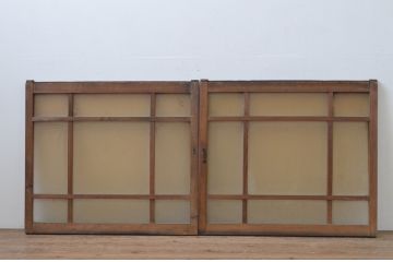 アンティーク建具　大正ロマンな空間づくりにおすすめのガラス窓2枚セット(ガラス戸、引き戸)(R-067809)
