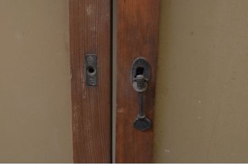 アンティーク建具　大正ロマンな空間づくりにおすすめのガラス窓2枚セット(ガラス戸、引き戸)(R-067809)