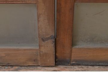 アンティーク建具　大正ロマンな空間づくりにおすすめのガラス窓2枚セット(ガラス戸、引き戸)(R-067809)