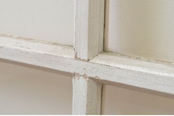 アンティーク建具　ペイント仕上げ限定　レトロな風合いが味わい深いガラス窓2枚セット(ガラス戸、引き戸)(R-067810)