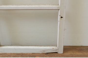 アンティーク建具　ペイント仕上げ限定　レトロな風合いが味わい深いガラス窓2枚セット(ガラス戸、引き戸)(R-067810)