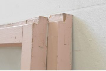 アンティーク建具　ペイント仕上げ限定　レトロな風合いが味わい深いガラス窓2枚セット(ガラス戸、引き戸)(R-067810)