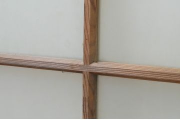 アンティーク建具　趣ある木味が魅力のガラス窓2枚セット(ガラス戸、引き戸)(R-067811)