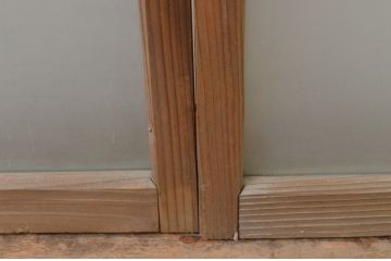 アンティーク建具　趣ある木味が魅力のガラス窓2枚セット(ガラス戸、引き戸)(R-067811)