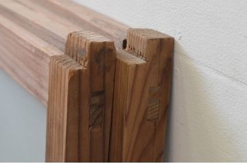 アンティーク建具　趣ある木味が魅力のガラス窓2枚セット(ガラス戸、引き戸)(R-067811)