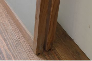 アンティーク建具　趣ある木味が魅力のガラス窓2枚セット(ガラス戸、引き戸)(R-067811)