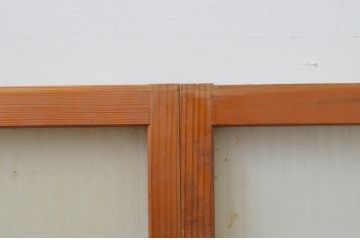 アンティーク建具　銀モールガラス　温かみのある雰囲気が魅力のガラス窓4枚セット(ガラス戸、引き戸)(R-067812)