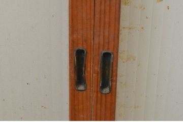 アンティーク建具　銀モールガラス　温かみのある雰囲気が魅力のガラス窓4枚セット(ガラス戸、引き戸)(R-067812)