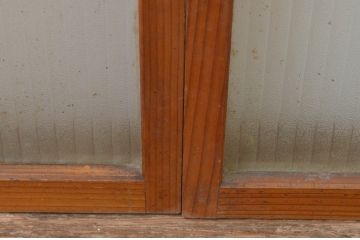アンティーク建具　銀モールガラス　温かみのある雰囲気が魅力のガラス窓4枚セット(ガラス戸、引き戸)(R-067812)