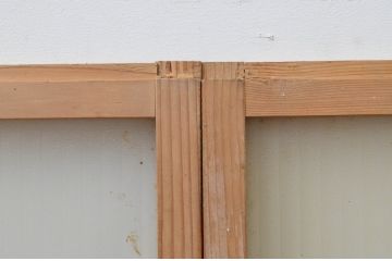 アンティーク建具　銀モールガラス　温かみのある雰囲気が魅力のガラス窓4枚セット(ガラス戸、引き戸)(R-067812)
