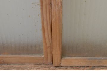 アンティーク建具　銀モールガラス　温かみのある雰囲気が魅力のガラス窓4枚セット(ガラス戸、引き戸)(R-067812)