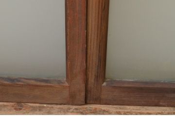 アンティーク建具　ノスタルジックな雰囲気を醸し出すガラス窓4枚セット(ガラス戸、引き戸)(R-067813)