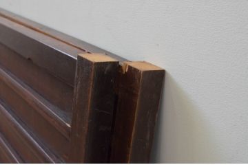 アンティーク建具　横桟　時を経た趣が感じられる板戸窓2枚セット(引き戸)(R-067816)