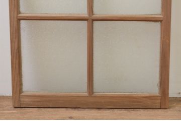 アンティーク建具　ダイヤガラス　趣ある木味が魅力のガラス窓1枚(ガラス戸、引き戸)(R-067820)
